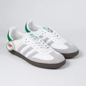 Samba-OG x Kith-Classic-White-Green-Collar-Grey-Stripes-Brown-Authentic