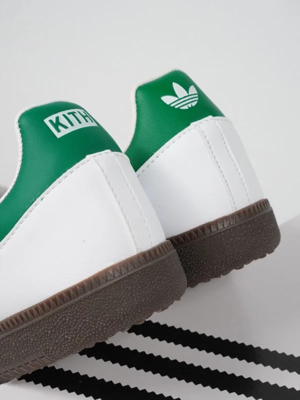Samba-OG x Kith-Classic-White-Green-Collar-Grey-Stripes-Brown-Authentic
