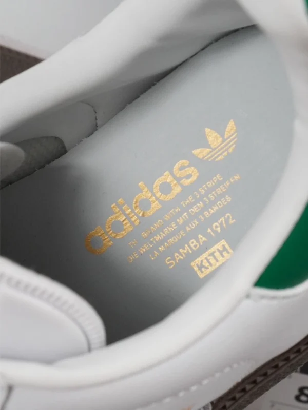 Samba-OG x Kith-Classic-White-Green-Collar-Grey-Stripes-Brown-Authentic