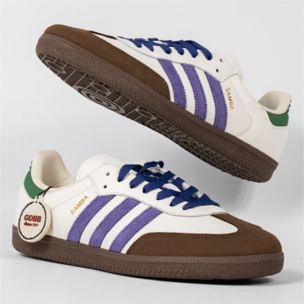 Sepatu-Adidas-Samba-OG-White-Collegiate-Purple-Green-Brown-Sneakers-Authentic