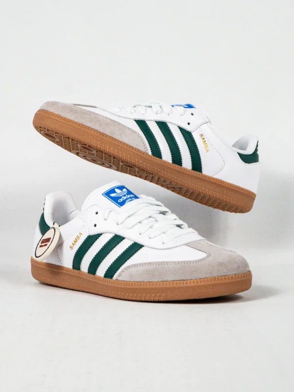 Sepatu-Adidas-Samba-OG-Cloud-White-Collegiate-Green-Gum-Sneakers-Authentic