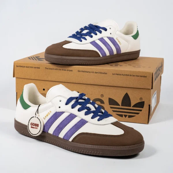 Sepatu-Adidas-Samba-OG-White-Collegiate-Purple-Green-Brown-Sneakers-Authentic