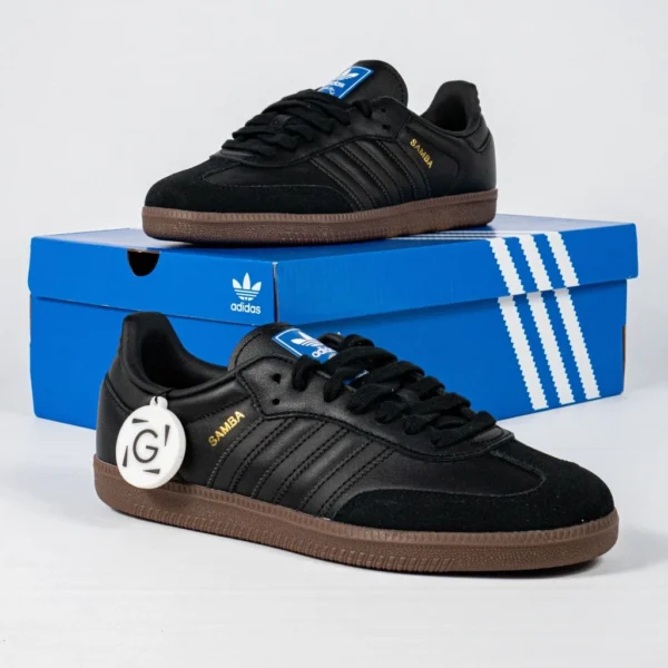 Sepatu-Adidas-Samba-OG-Core-Black-Gum-Allblack-Gum-Sneakers Authentic